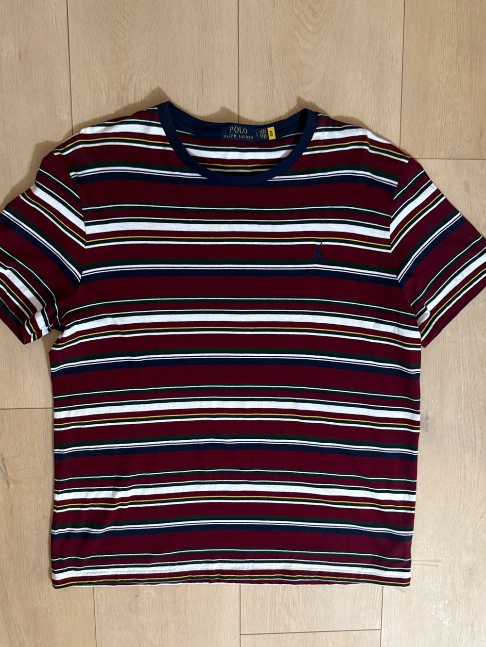 Polo by Ralph Lauren Burgundy Striped Short Sleeve Tee